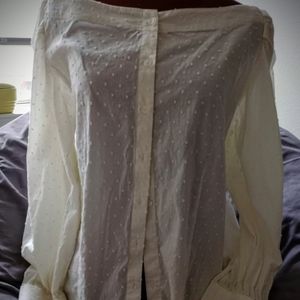 H & M cream color blouse sz 14